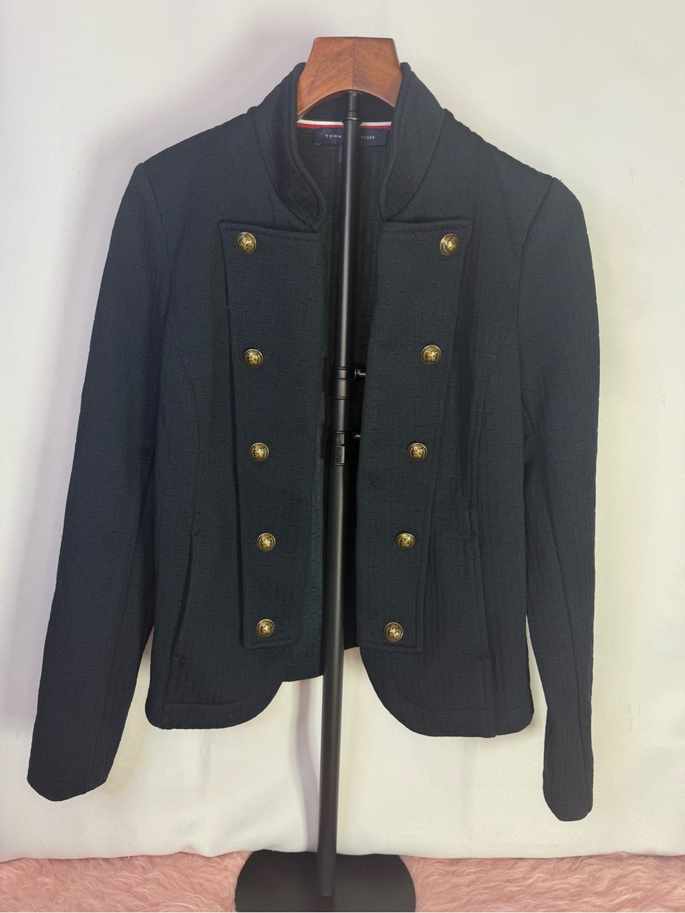 Tommy Hilfiger - Black Open-Front Military Band Jacket - Size S